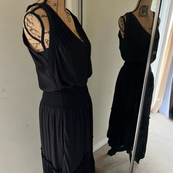Ramy Brook Ray Smocked Waist Maxi Dress BLACK, Size Small NWT - Picture 5 of 11